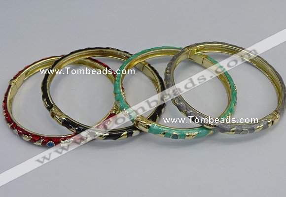CEB82 6mm width gold plated alloy with enamel bangles wholesale