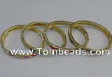 CEB83 7mm width gold plated alloy with enamel bangles wholesale