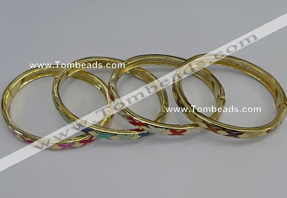 CEB83 7mm width gold plated alloy with enamel bangles wholesale