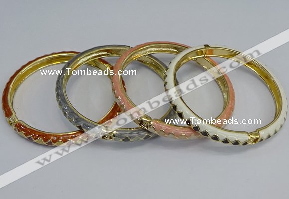 CEB87 7mm width gold plated alloy with enamel bangles wholesale