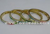 CEB88 7mm width gold plated alloy with enamel bangles wholesale