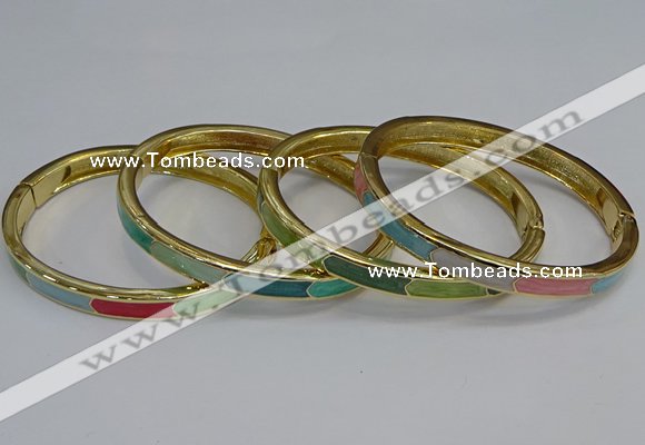 CEB88 7mm width gold plated alloy with enamel bangles wholesale