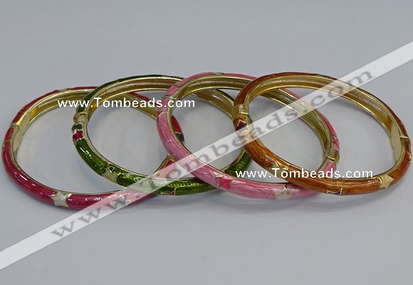 CEB91 6mm width gold plated alloy with enamel bangles wholesale