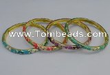 CEB92 6mm width gold plated alloy with enamel bangles wholesale