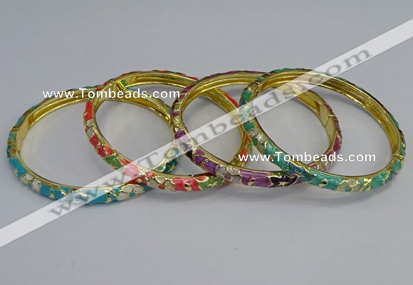 CEB92 6mm width gold plated alloy with enamel bangles wholesale