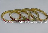 CEB93 7mm width gold plated alloy with enamel bangles wholesale