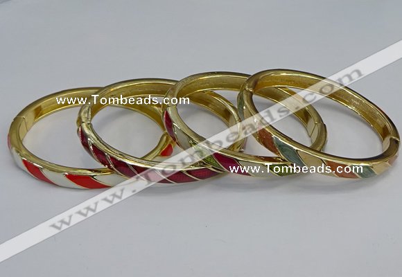 CEB93 7mm width gold plated alloy with enamel bangles wholesale