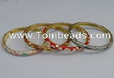 CEB94 6mm width gold plated alloy with enamel bangles wholesale