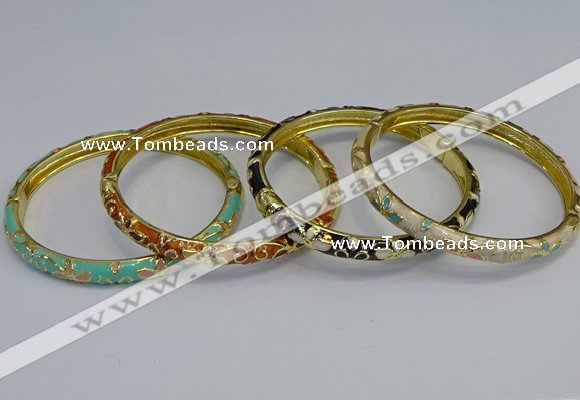 CEB95 6mm width gold plated alloy with enamel bangles wholesale