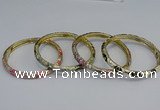 CEB96 6mm width gold plated alloy with enamel bangles wholesale