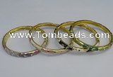 CEB97 6mm width gold plated alloy with enamel bangles wholesale