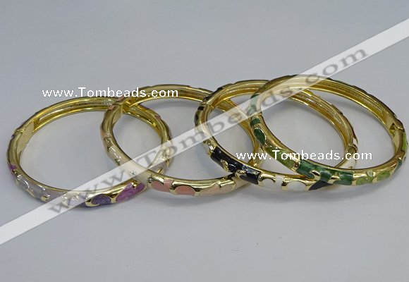 CEB97 6mm width gold plated alloy with enamel bangles wholesale