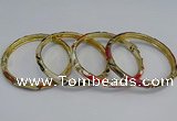 CEB98 6mm width gold plated alloy with enamel bangles wholesale