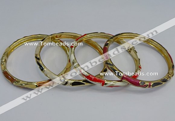 CEB98 6mm width gold plated alloy with enamel bangles wholesale