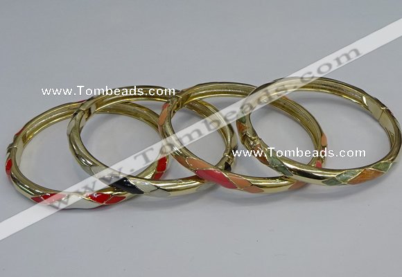 CEB99 6mm width gold plated alloy with enamel bangles wholesale