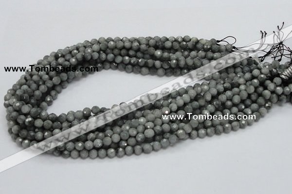 CEE19 15.5 inches 6mm faceted round eagle eye jasper beads wholesale