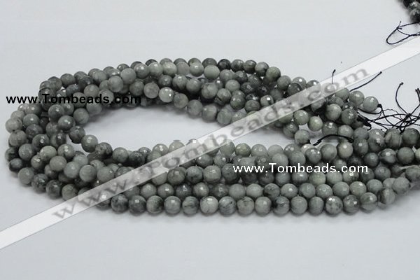 CEE20 15.5 inches 8mm faceted round eagle eye jasper beads wholesale