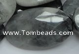 CEE45 15.5 inches 30*50mm faceted oval eagle eye jasper beads