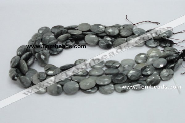 CEE51 15.5 inches 8*12mm faceted oval eagle eye jasper beads