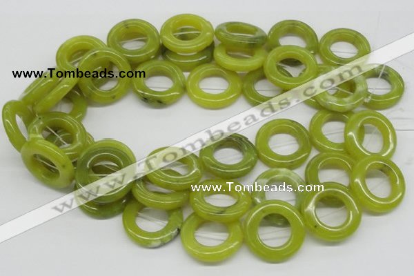 CEJ09 15.5 inches 28*30mm donut lemon jade beads wholesale