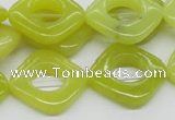 CEJ10 15.5 inches 20*20mm diamond lemon jade beads wholesale