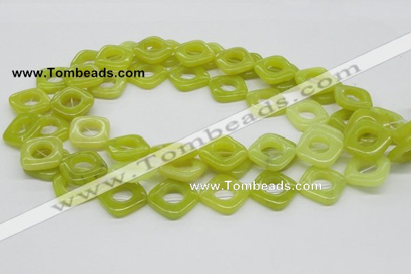 CEJ10 15.5 inches 20*20mm diamond lemon jade beads wholesale