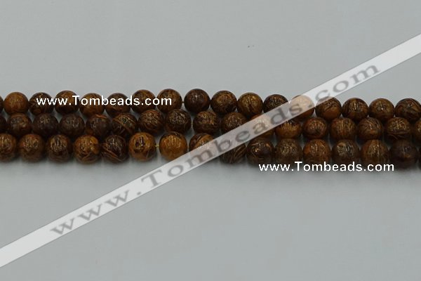 CEJ303 15.5 inches 10mm round elephant skin jasper beads wholesale