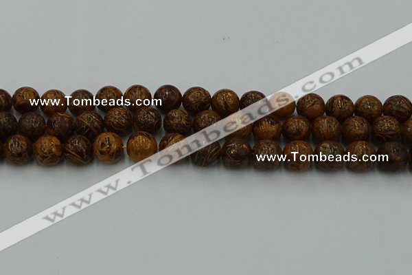 CEJ304 15.5 inches 12mm round elephant skin jasper beads wholesale