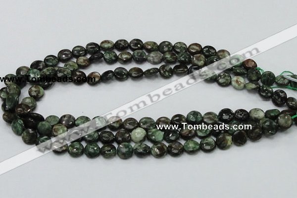 CEM02 15.5 inches 10mm flat round emerald gemstone beads wholesale