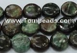 CEM03 15.5 inches 12mm flat round emerald gemstone beads wholesale