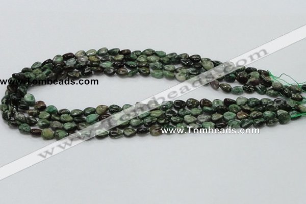 CEM05 15.5 inches 6*8mm flat teardrop emerald gemstone beads