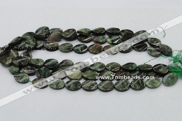 CEM24 15.5 inches 13*18mm twisted oval emerald gemstone beads