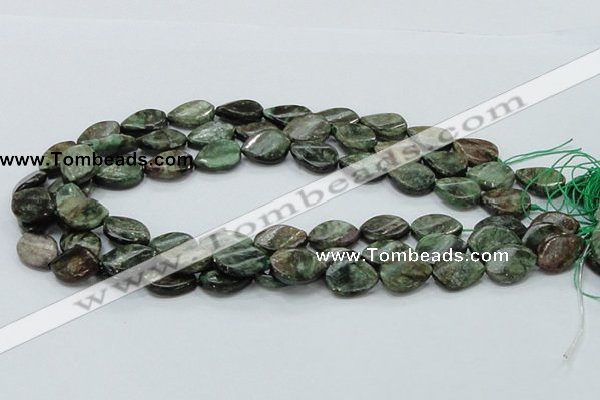 CEM27 15.5 inches 13*18mm twisted teardrop emerald gemstone beads