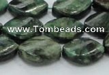 CEM28 15.5 inches 15*20mm twisted teardrop emerald gemstone beads