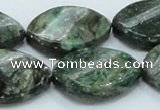 CEM29 15.5 inches 22*30mm twisted teardrop emerald gemstone beads