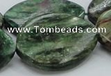 CEM30 15.5 inches 30*40mm twisted teardrop emerald gemstone beads