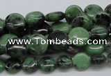 CEP10 15.5 inches 10mm flat round epidote gemstone beads