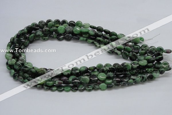 CEP10 15.5 inches 10mm flat round epidote gemstone beads