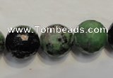CEP110 15.5 inches 16mm faceted round epidote gemstone beads