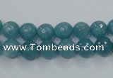 CEQ14 15.5 inches 8mm faceted round blue sponge quartz beads