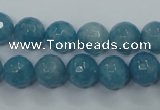 CEQ15 15.5 inches 10mm faceted round blue sponge quartz beads