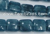 CEQ163 15.5 inches 14*14mm square blue sponge quartz beads