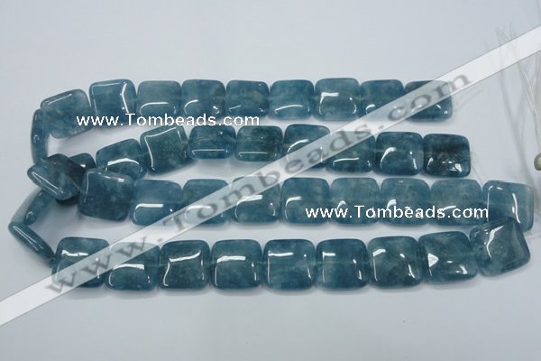 CEQ166 15.5 inches 20*20mm square blue sponge quartz beads