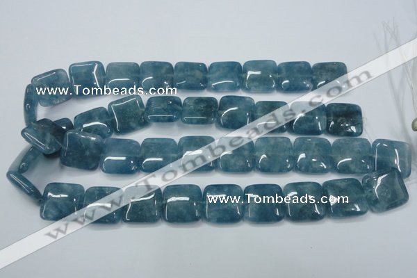 CEQ167 15.5 inches 25*25mm square blue sponge quartz beads
