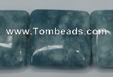 CEQ168 15.5 inches 30*30mm square blue sponge quartz beads