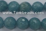 CEQ17 15.5 inches 14mm faceted round blue sponge quartz beads