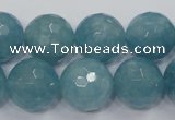 CEQ18 15.5 inches 16mm faceted round blue sponge quartz beads