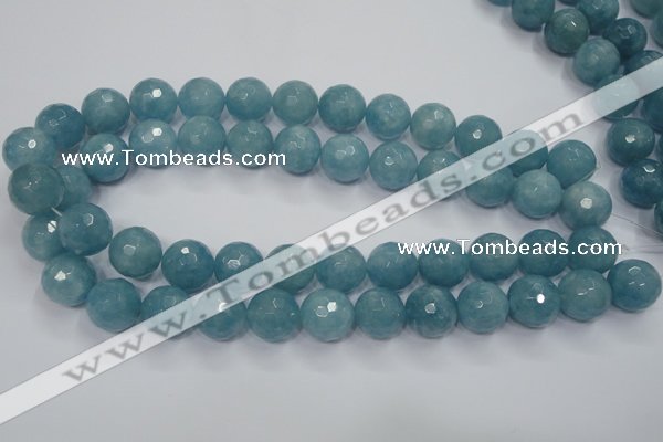 CEQ18 15.5 inches 16mm faceted round blue sponge quartz beads
