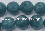 CEQ19 15.5 inches 18mm faceted round blue sponge quartz beads