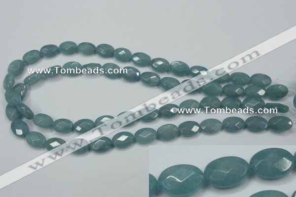 CEQ191 15.5 inches 10*14mm faceted oval blue sponge quartz beads